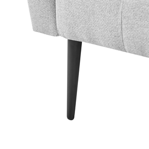 Chaise Longue in tessuto Grigio chiaro e Gambe con gambe in metallo dorato