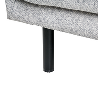 Divano a 3 posti imbottito in tessuto grigio chiaro legno gambe nere imbottito da salotto