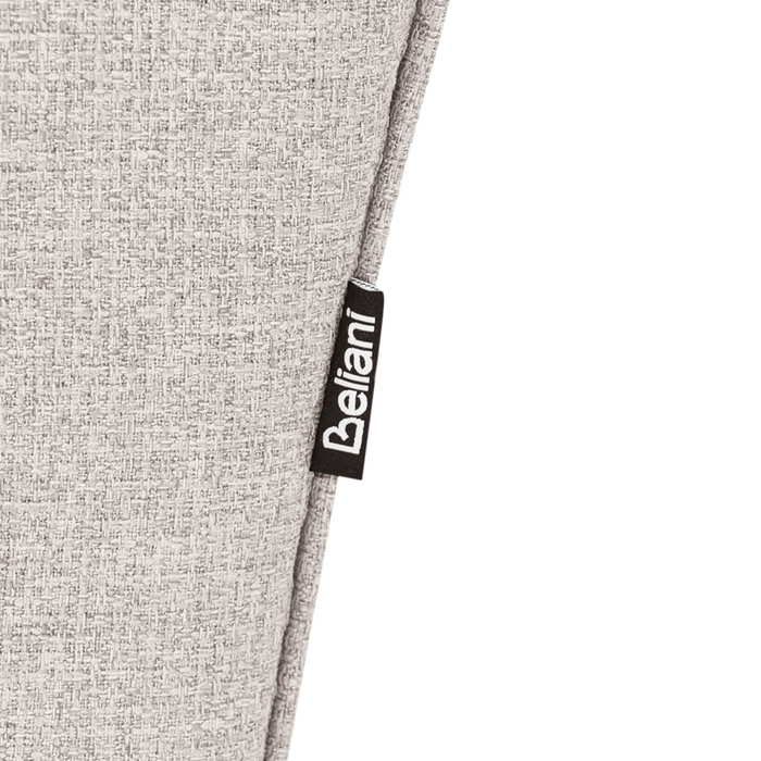 Chaise Longue in tessuto beige chiaro e Gambe con gambe in metallo dorato