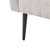 Chaise Longue in tessuto beige chiaro e Gambe con gambe in metallo dorato