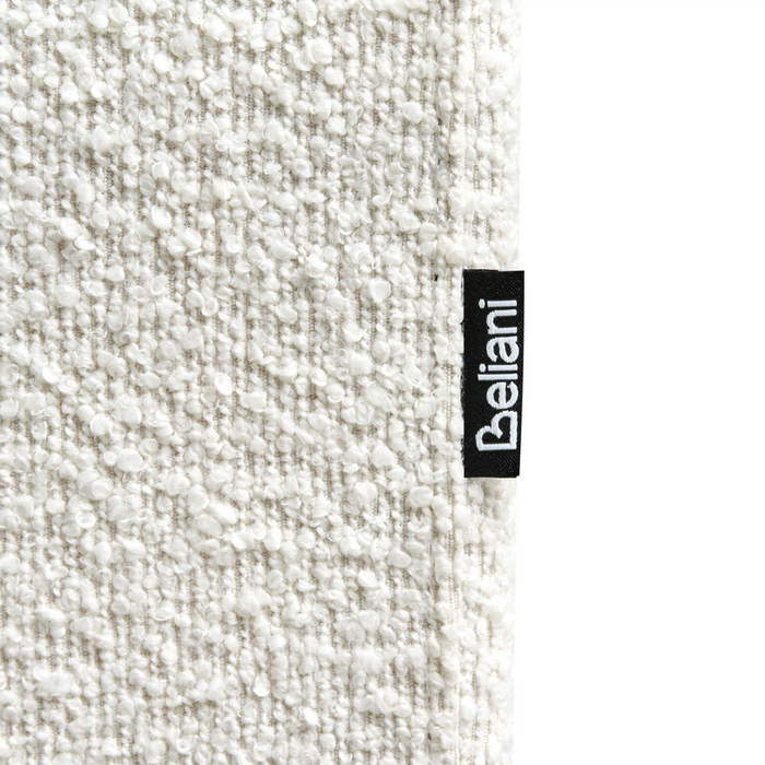 Divano a 3 posti imbottito in tessuto bouclè bianco sporco legno gambe nere imbottito da salotto