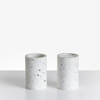 Set di 5 pezzi di accessori per il bagno Portasapone Dispenser di sapone Spazzolino da toilette Portaspazzolino Terrazo Effetto design moderno bianco