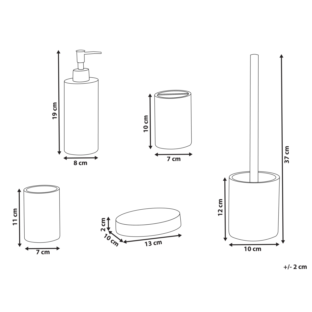 Set di 5 pezzi di accessori per il bagno Portasapone Dispenser di sapone Spazzolino da toilette Portaspazzolino Terrazo Effetto design moderno bianco