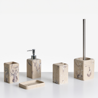 Set di accessori per il bagno marmo beige stile elegante