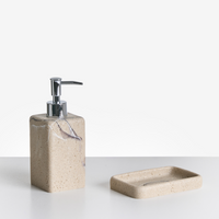 Set di accessori per il bagno marmo beige stile elegante