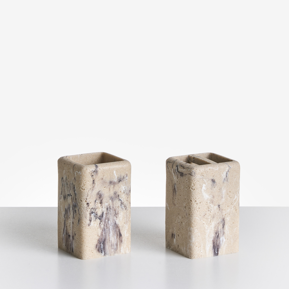 Set di accessori per il bagno marmo beige stile elegante