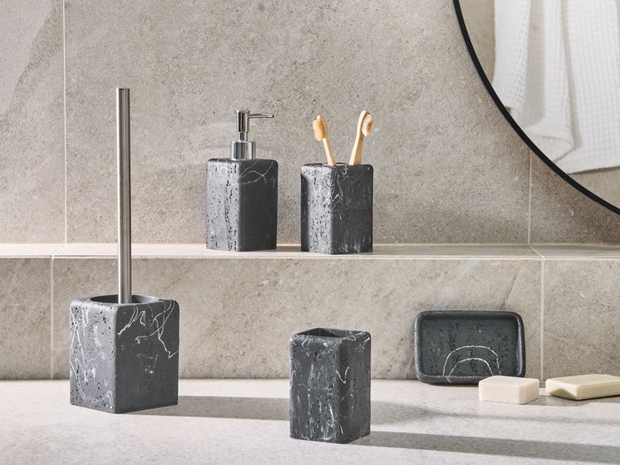 Set di accessori per il bagno marmo nero stile elegante