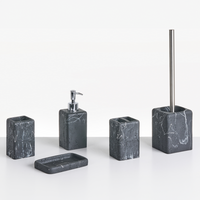 Set di accessori per il bagno marmo nero stile elegante