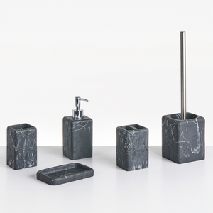 Set di accessori per il bagno marmo nero stile elegante