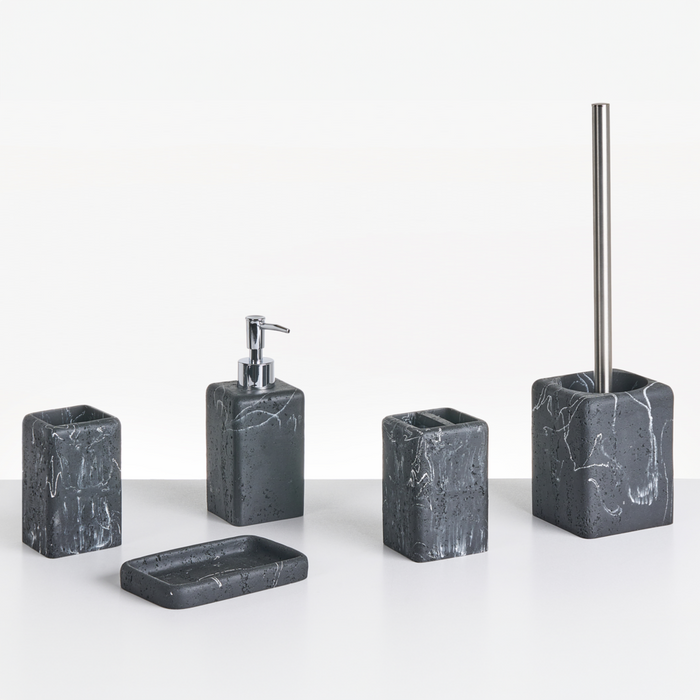 Set di accessori per il bagno marmo nero stile elegante