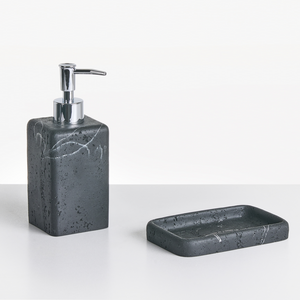 Set di accessori per il bagno marmo nero stile elegante