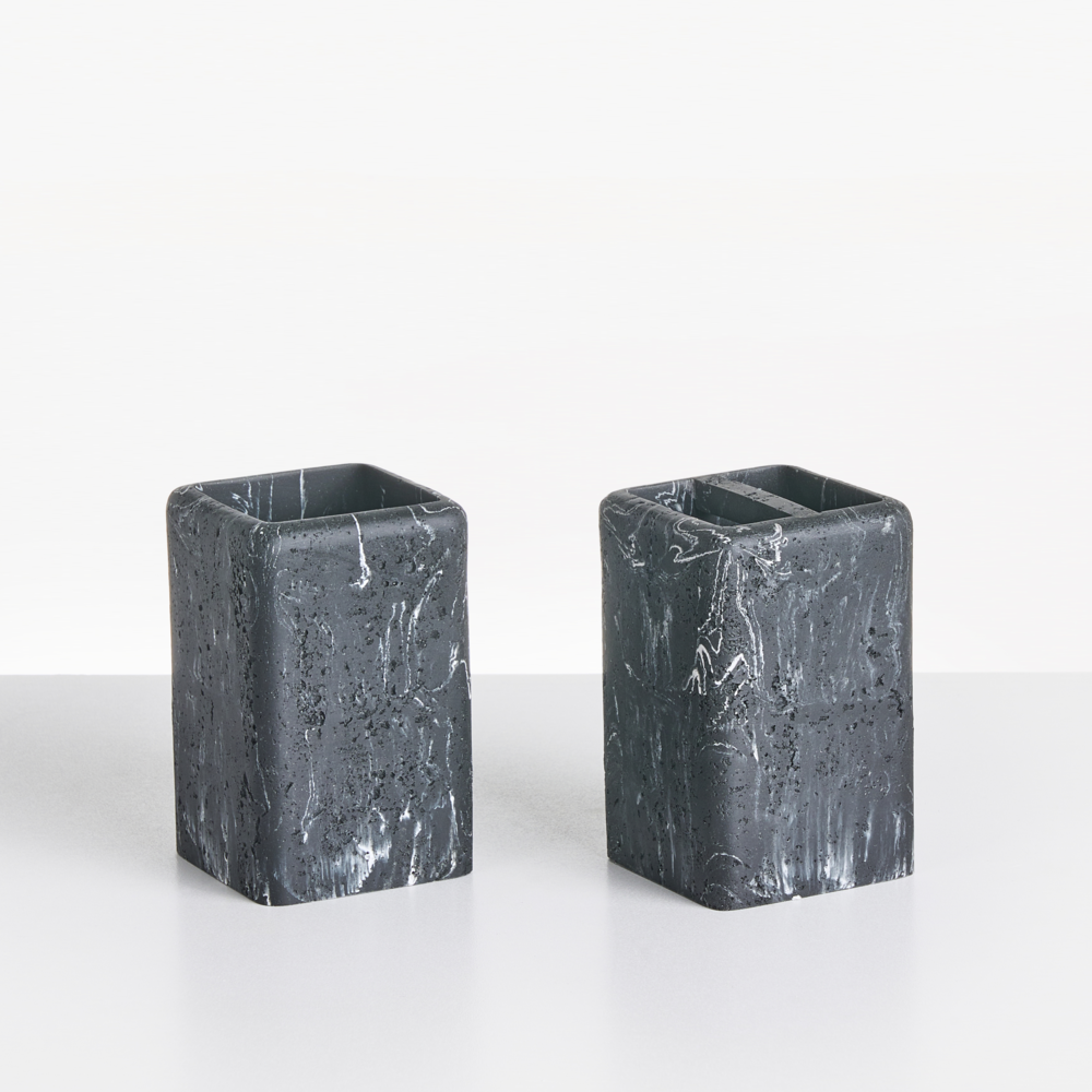 Set di accessori per il bagno marmo nero stile elegante