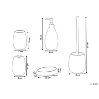 Set di 5 accessori per il bagno Dispenser per portasapone Spazzola da toilette Porta spazzolini Beige chiaro stile elegante