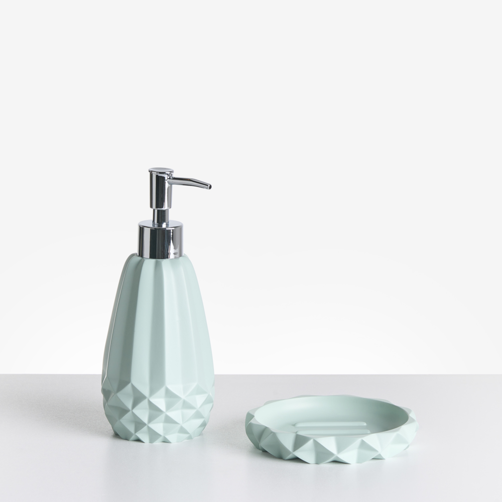 Set di 5 accessori per il bagno Dispenser per portasapone Portaspazzolino Porta spazzolino Verde menta