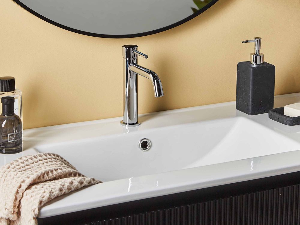 Rubinetto per lavabo in ottone argentato 18 cm cromato monocomando Accessori bagno moderni