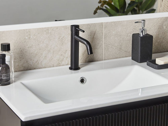 Rubinetto per lavabo in ottone nero 18 cm cromato monocomando Accessori bagno moderni