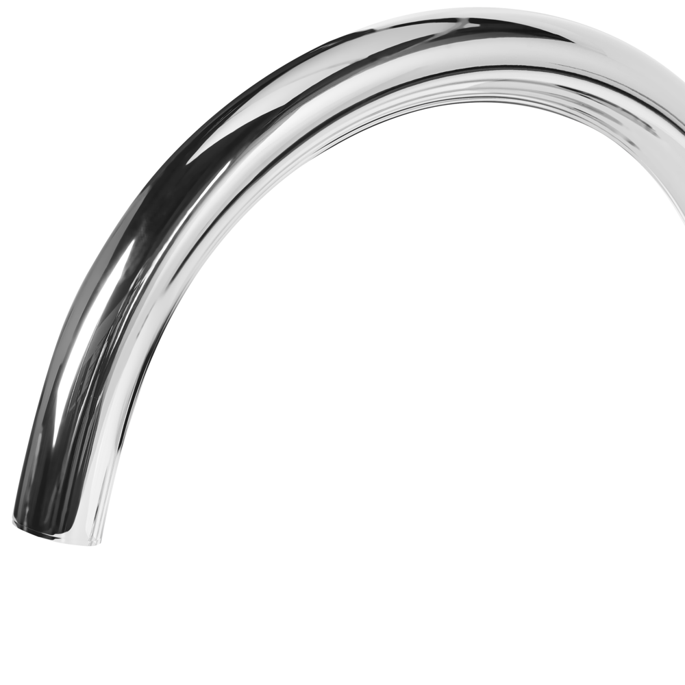 Rubinetto miscelatore per lavabo in ottone argento a leva singola con beccuccio curvo Accessori per il bagno