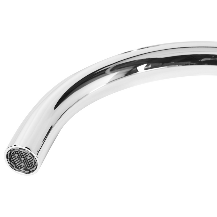 Rubinetto miscelatore per lavabo in ottone argento a leva singola con beccuccio curvo Accessori per il bagno