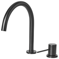 Rubinetto miscelatore per lavabo in ottone nero a leva singola con beccuccio curvo Accessori per il bagno