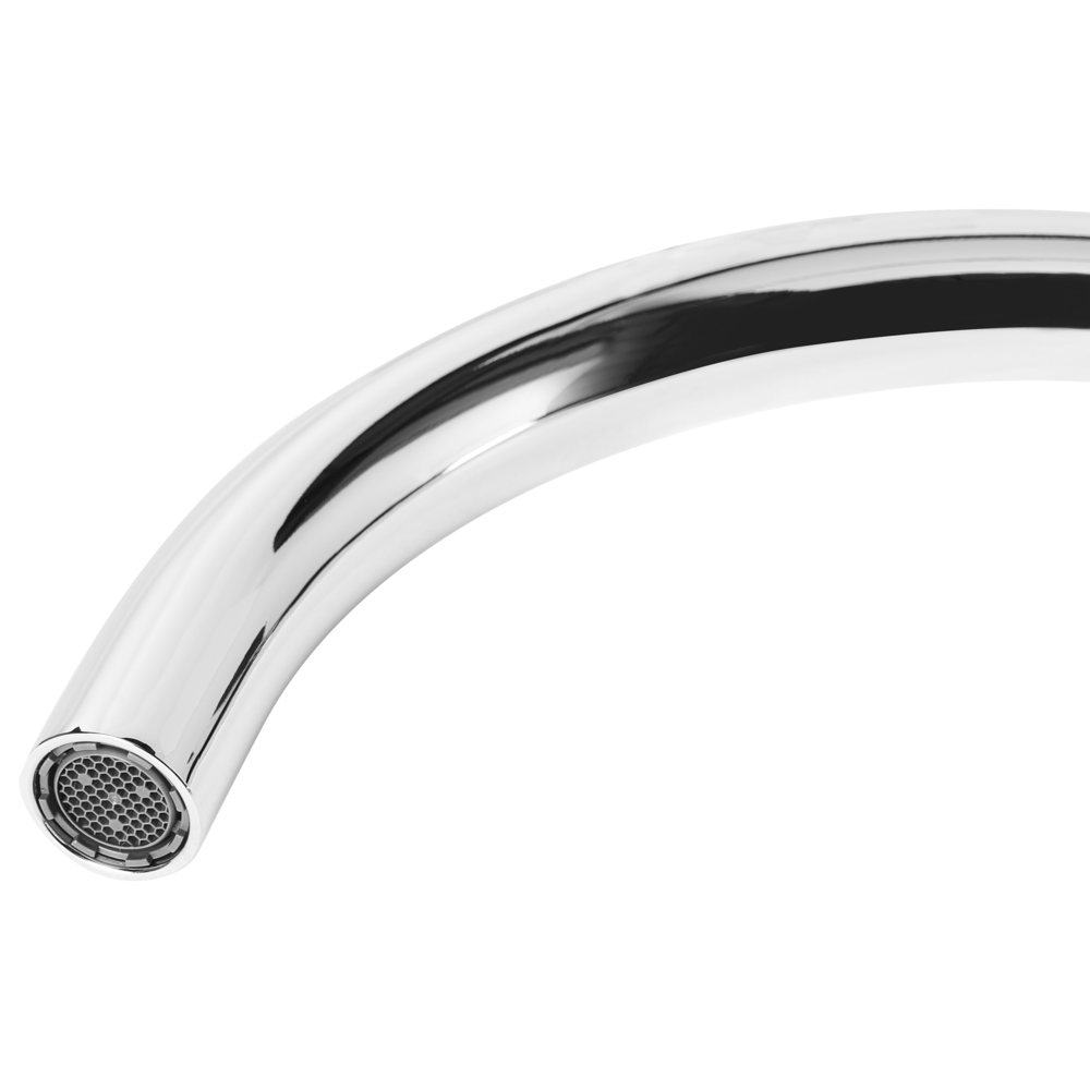 Rubinetto miscelatore per lavabo in ottone argentato a due maniglie con beccuccio curvo Accessori bagno Bagno