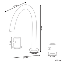 Rubinetto miscelatore per lavabo in ottone argentato a due maniglie con beccuccio curvo Accessori bagno Bagno