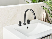 Rubinetto miscelatore per lavabo in ottone neroa due maniglie con beccuccio curvo Accessori bagno Bagno