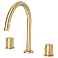 Rubinetto miscelatore per lavabo in ottone oroa due maniglie con beccuccio curvo Accessori bagno Bagno