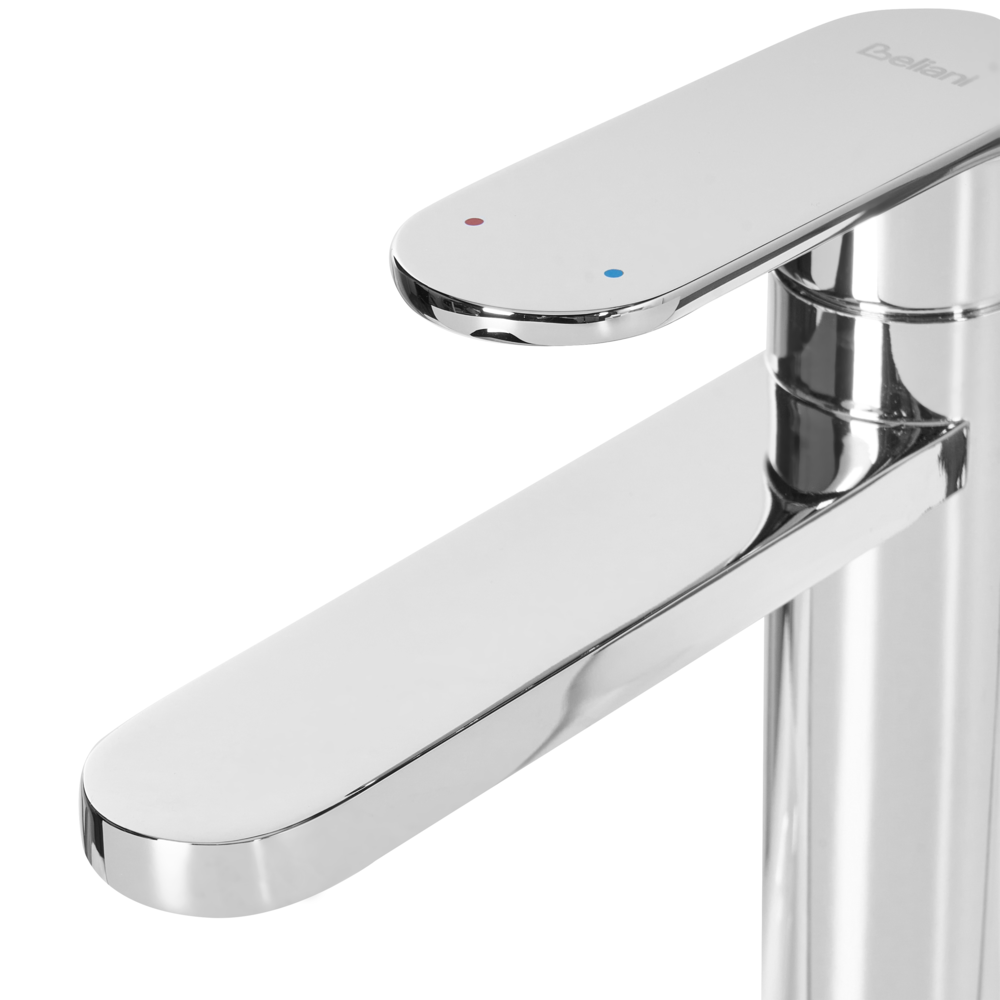 Elegante rubinetto per lavabo in ottone opaco monocomando 30 cm Accessori bagno argento