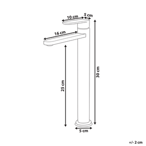 Elegante rubinetto per lavabo in ottone opaco monocomando 30 cm Accessori bagno argento