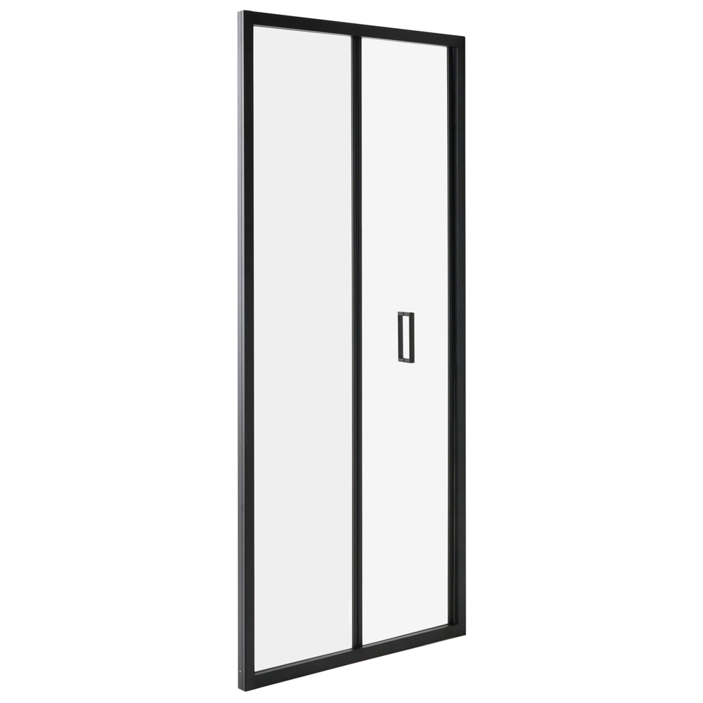 Porta da doccia pieghevole in vetro temperato trasparente con anta 80 x 190 cm Nero design elegante