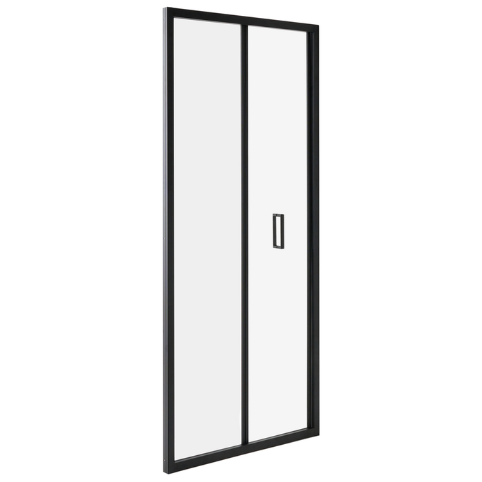 Porta da doccia pieghevole in vetro temperato trasparente con anta 80 x 190 cm Nero design elegante