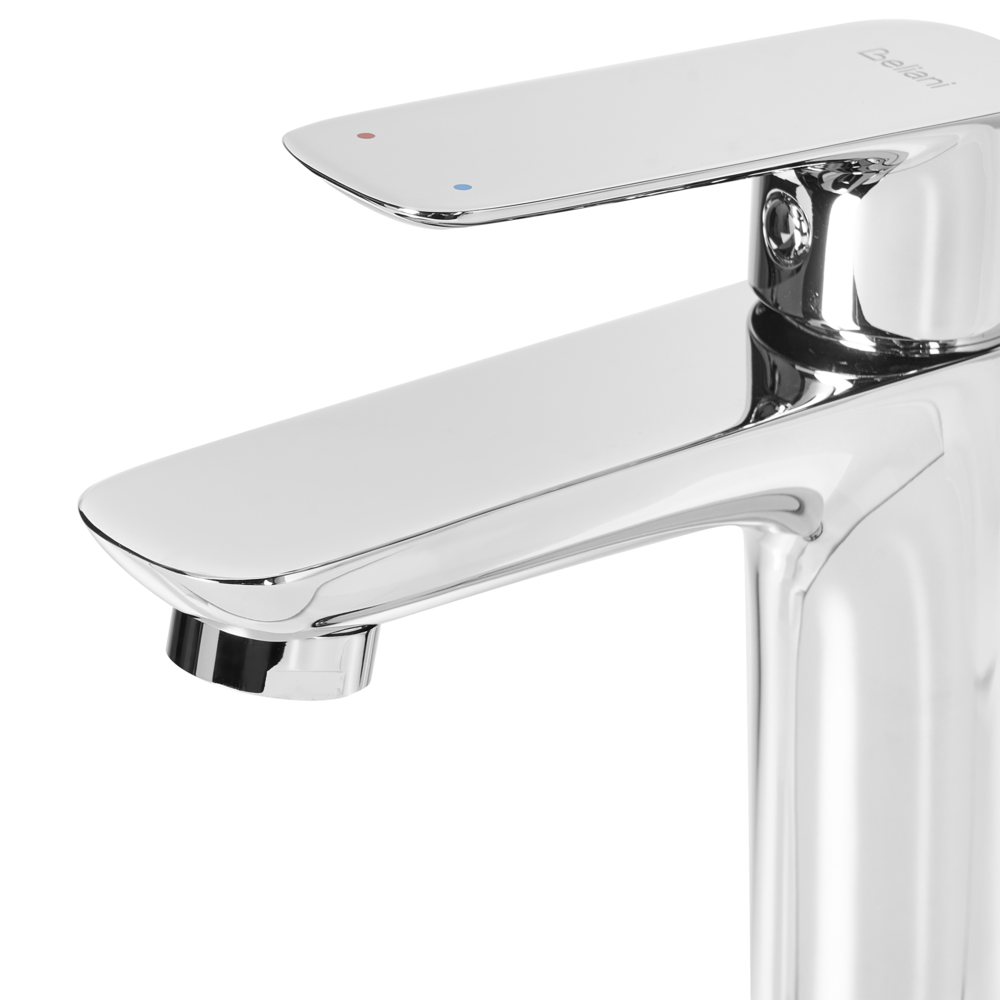 Elegante rubinetto per lavabo in ottone cromato monocomando 21 cm Accessori bagno moderni argento