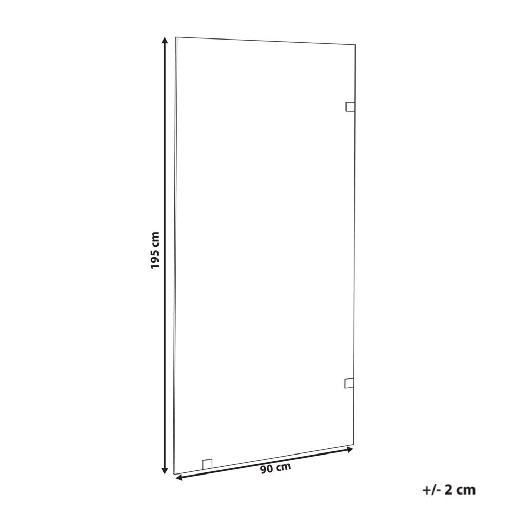 Vetro temperato per doccia in vetro temperato Walk in 90 x 195 cm Nero design elegante