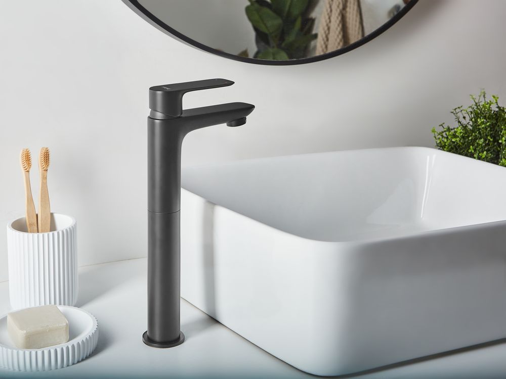 Elegante rubinetto per lavabo in ottone cromato monocomando 21 cm Accessori bagno moderni nero