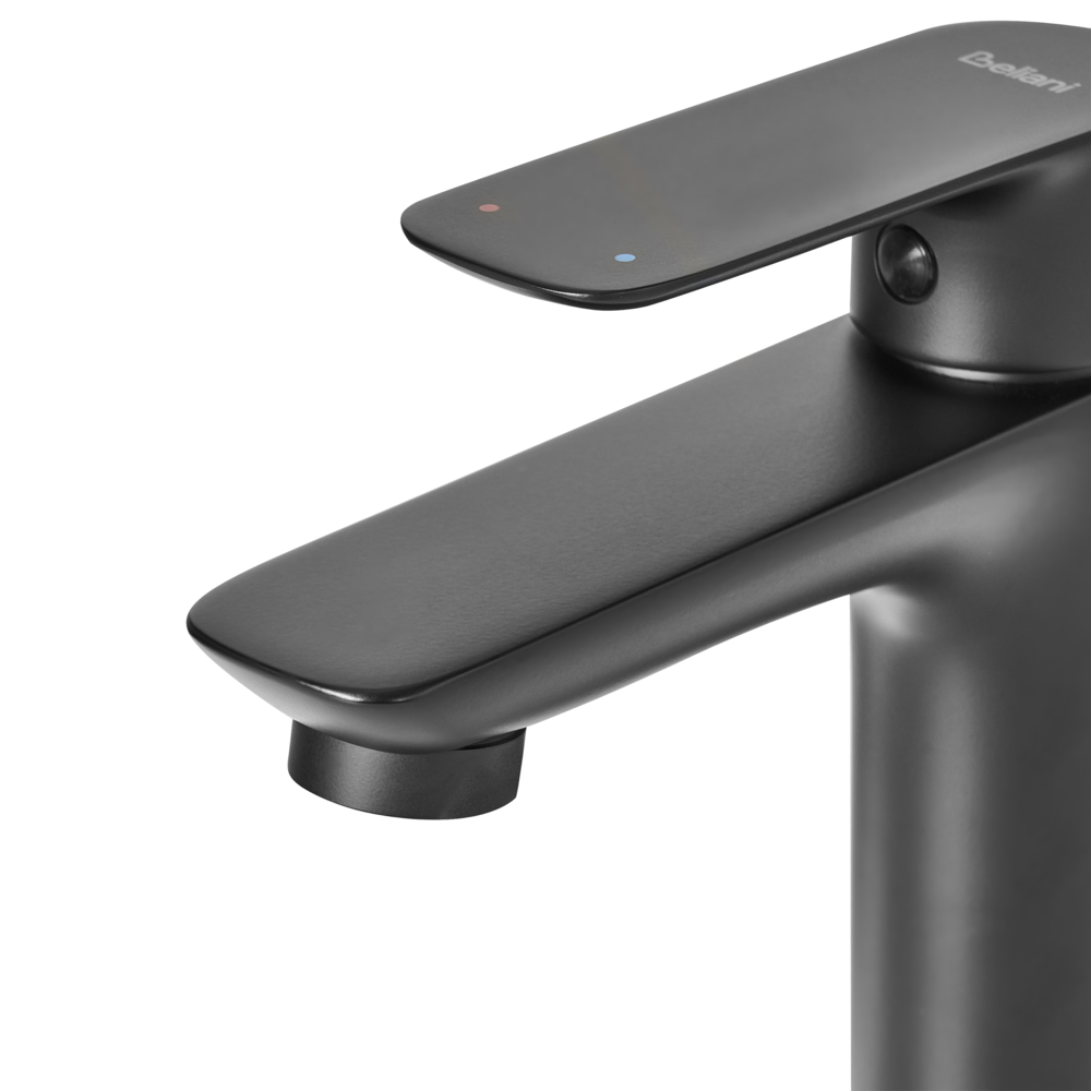 Elegante rubinetto per lavabo in ottone cromato monocomando 21 cm Accessori bagno moderni nero