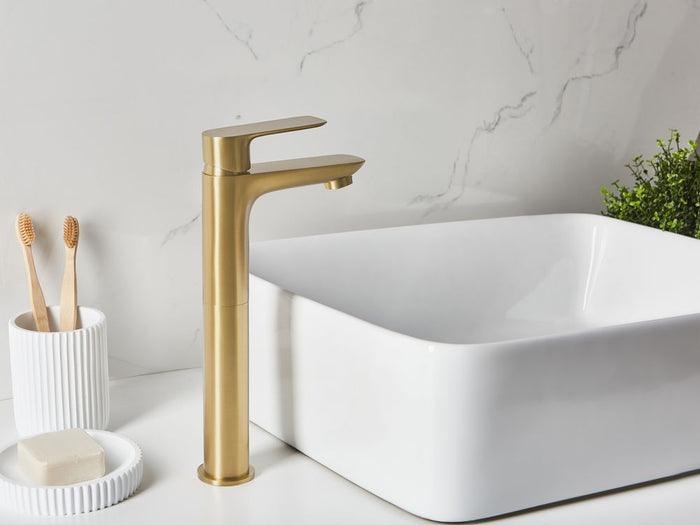 Elegante rubinetto per lavabo in ottone cromato monocomando 21 cm Accessori bagno moderni oro