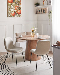 Set di 2 sedie da pranzo senza braccioli Tappezzeria Beige stile scandinavo