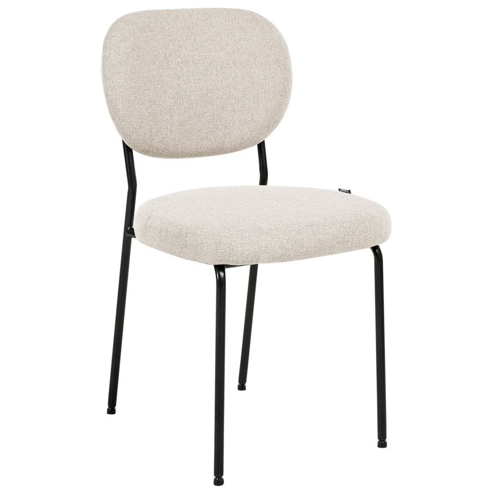Set di 2 sedie da pranzo senza braccioli Tappezzeria Beige chiaro stile scandinavo