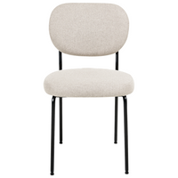 Set di 2 sedie da pranzo senza braccioli Tappezzeria Beige chiaro stile scandinavo