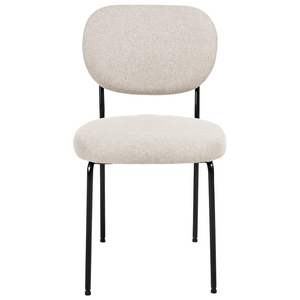 Set di 2 sedie da pranzo senza braccioli Tappezzeria Beige chiaro stile scandinavo