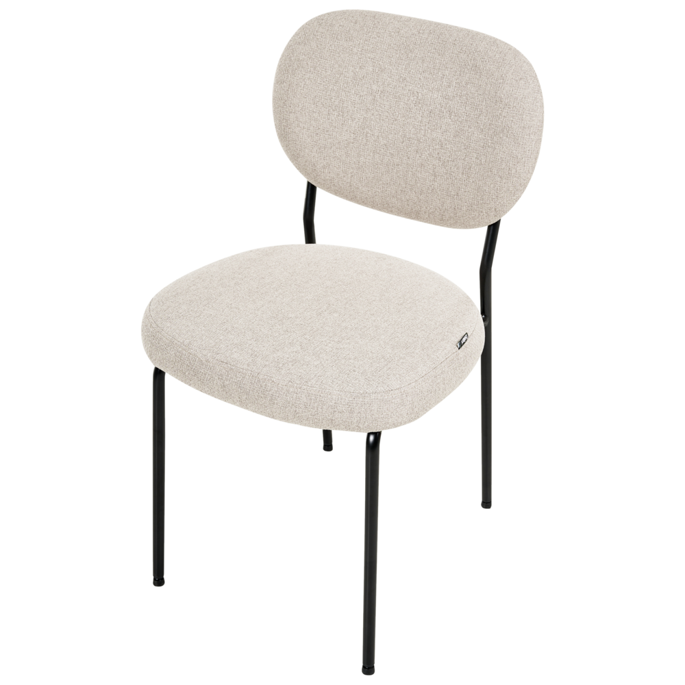 Set di 2 sedie da pranzo senza braccioli Tappezzeria Beige chiaro stile scandinavo