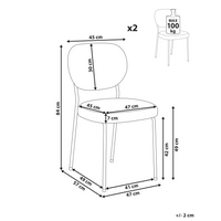 Set di 2 sedie da pranzo senza braccioli Tappezzeria Beige chiaro stile scandinavo