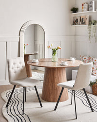 Set di 2 sedie da pranzo senza braccioli facile da pulire Beige chiaro design scandinavo