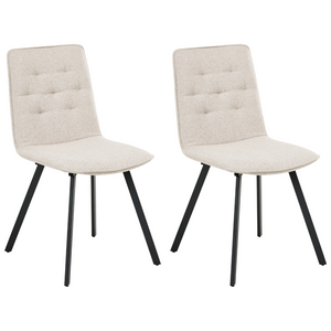 Set di 2 sedie da pranzo senza braccioli facile da pulire Beige chiaro design scandinavo