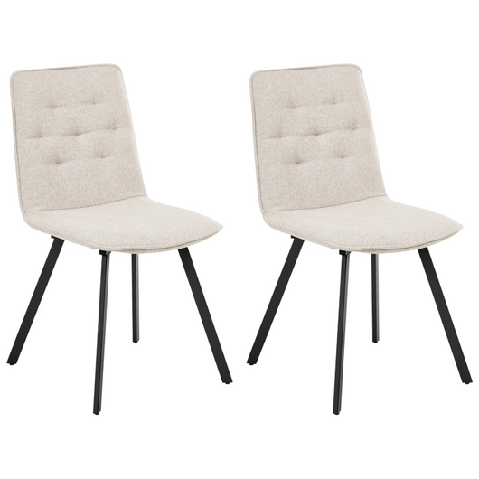 Set di 2 sedie da pranzo senza braccioli facile da pulire Beige chiaro design scandinavo