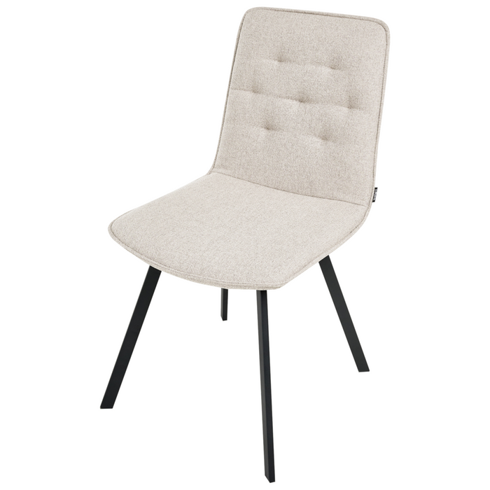 Set di 2 sedie da pranzo senza braccioli facile da pulire Beige chiaro design scandinavo