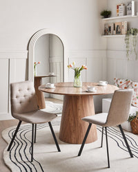 Set di 2 sedie da pranzo senza braccioli facile da pulire marrone chiaro design scandinavo