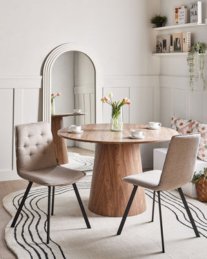 Set di 2 sedie da pranzo senza braccioli facile da pulire marrone chiaro design scandinavo