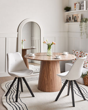 Set di 2 sedie da pranzo beige chiaro girevoli senza braccioli design scandinavo