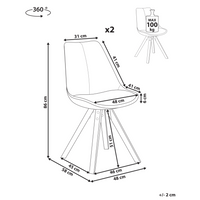 Set di 2 sedie da pranzo beige chiaro girevoli senza braccioli design scandinavo